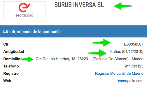 SURUS INVERSA SL MADRID Informe comercial de riesgo financiero y mercantil 3